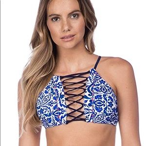 Nanette Lepore Talavera Azure Halter Bikini Top S